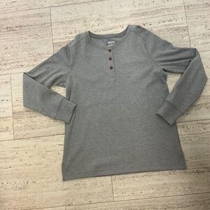 Duluth Trading Thermal Henley L Gray Grey